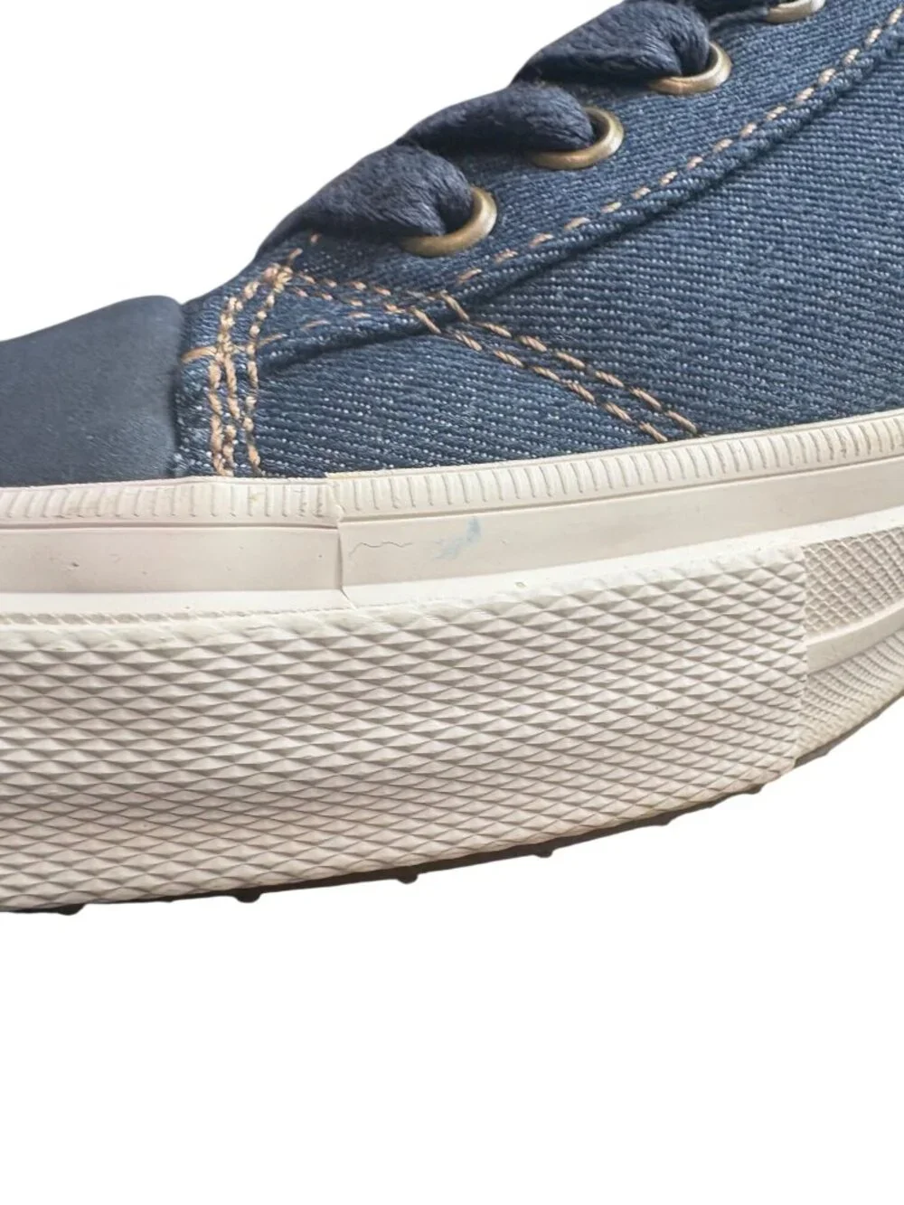 Levi's Mens Denim Sneakers Size 8 Navy Blue Lace Up Casual Y2K Streetwear Shoes